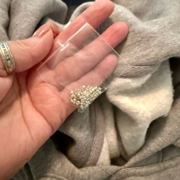 Free People Gray hoodie sweatshirt Jacket with SIVLER embellished em Sleeves - Picture 6 of 10